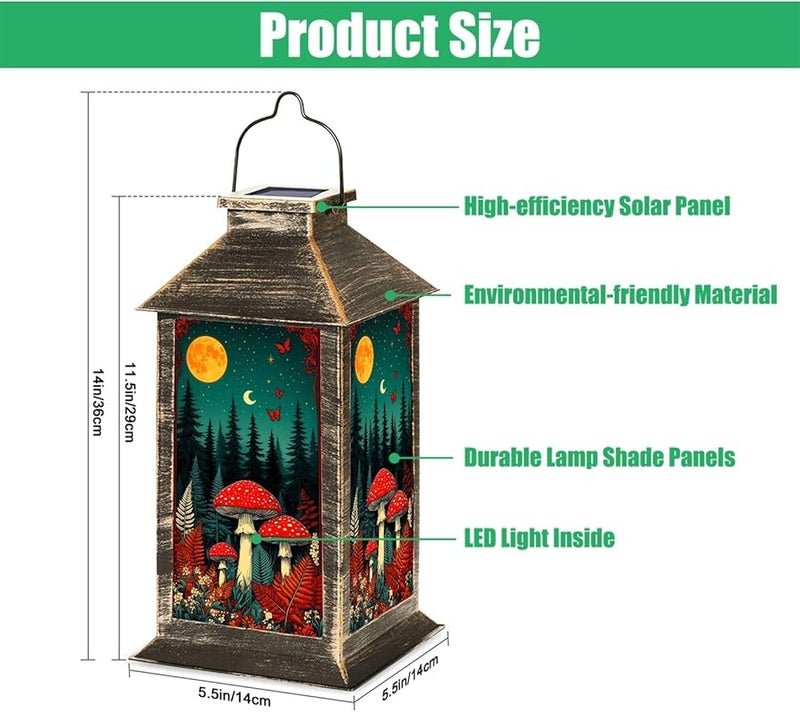 لون 4 كوخ كور فانوس شمسي ضوء معلق في الهواء الطلق مقاوم للماء لتزيين الحديقة والفناء والفناء الخلفي - Image 3
