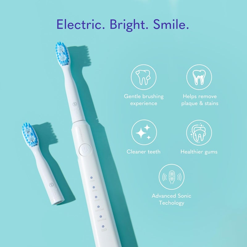 Smileactives Vibrite Sonic Power Electric Toothbrush, Teeth Whitening & Gum Care, Blue LED Light for Oral Health, Rechargeable Toothbrush, Multiple Brushing Modes for Deep Cleaning & Sensitive Gums - Image 2