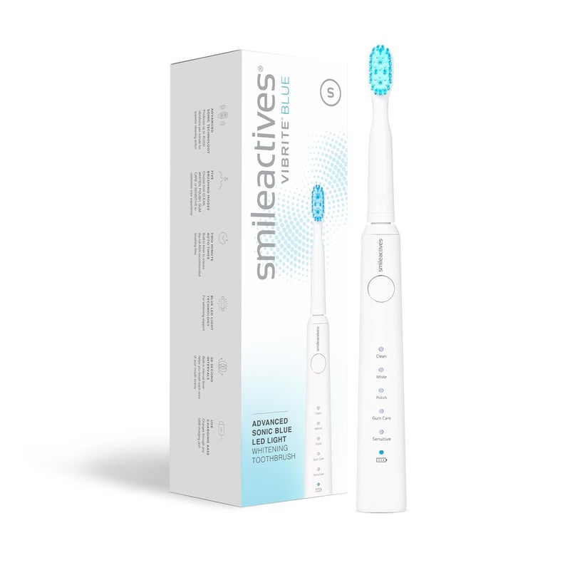 Smileactives Vibrite Sonic Power Electric Toothbrush, Teeth Whitening & Gum Care, Blue LED Light for Oral Health, Rechargeable Toothbrush, Multiple Brushing Modes for Deep Cleaning & Sensitive Gums - Image 1