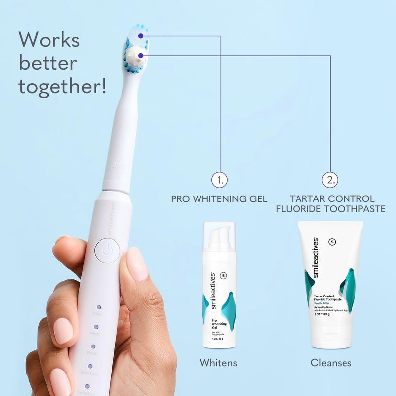 Smileactives Vibrite Sonic Power Electric Toothbrush, Teeth Whitening & Gum Care, Blue LED Light for Oral Health, Rechargeable Toothbrush, Multiple Brushing Modes for Deep Cleaning & Sensitive Gums - Image 4