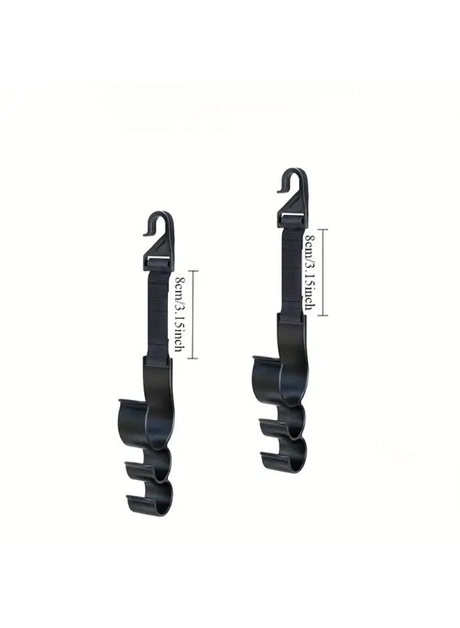 Black Car Back Seat Organizer With Umbrella Holder And Cup Phone Pocket - Image 5