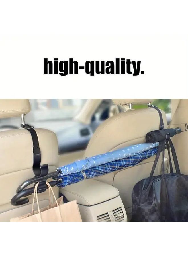 Black Car Back Seat Organizer With Umbrella Holder And Cup Phone Pocket - Image 4