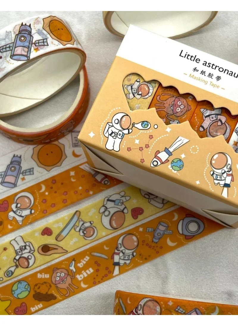 Kağıt Gemi Dükkan Paper Ship Shop Little Astronaut Orange 4-Piece Washi Tape Set / Washi Tape / Bullet Journal / Scrapbook
