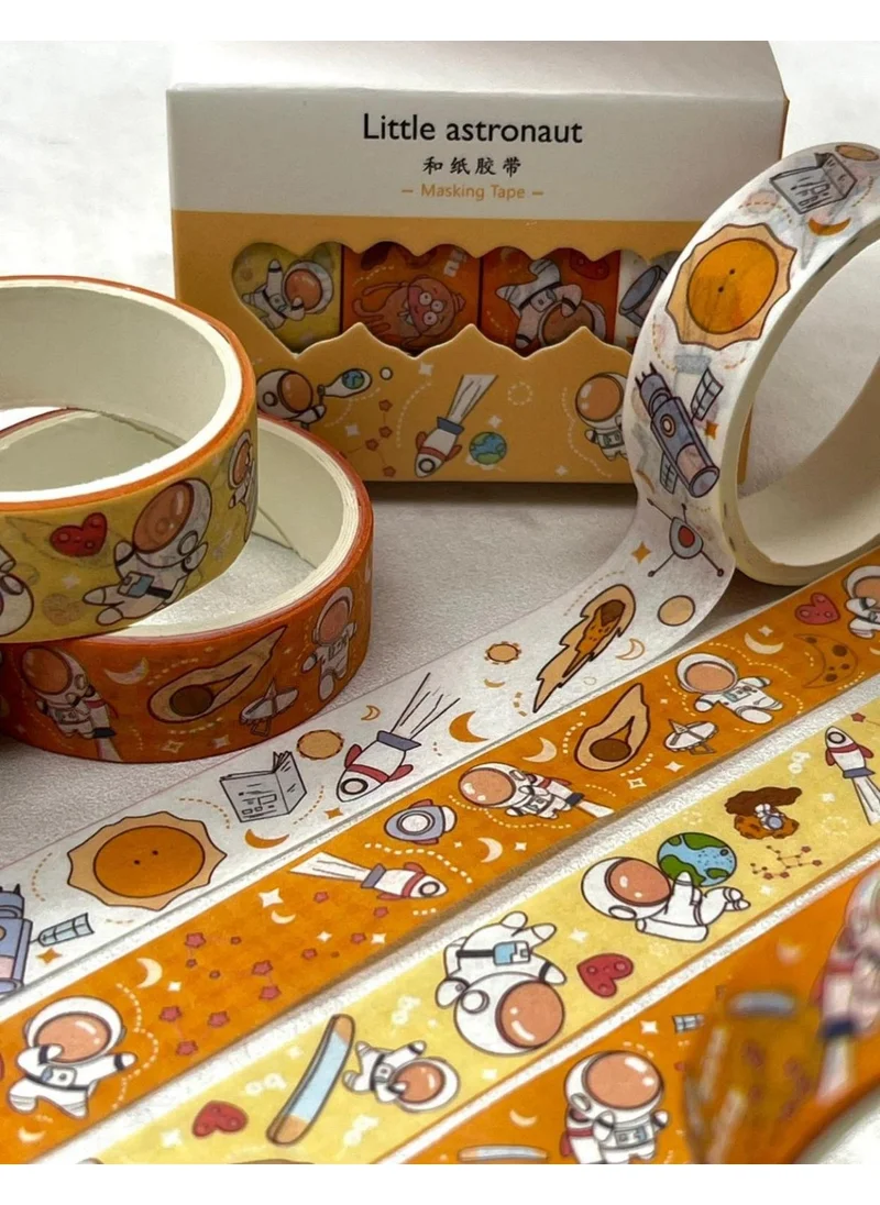 Kağıt Gemi Dükkan Paper Ship Shop Little Astronaut Orange 4-Piece Washi Tape Set / Washi Tape / Bullet Journal / Scrapbook