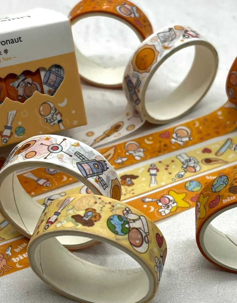 كاغيت جيمي دوكان Paper Ship Shop Little Astronaut Orange 4-Piece Washi Tape Set / Washi Tape / Bullet Journal / Scrapbook