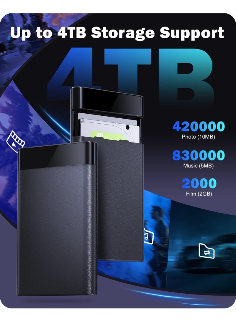 BEST ONE 2.5'' External Hard Drive Enclosure, 6Gbps USB C 3.1 Gen 2 to SATA III Tool-Free External Hard Drive Case for 7mm/9.5mm 2.5 inch SSD HDD with UASP, Compatible with WD Toshiba Samsung PS4 Xbox - Image 5