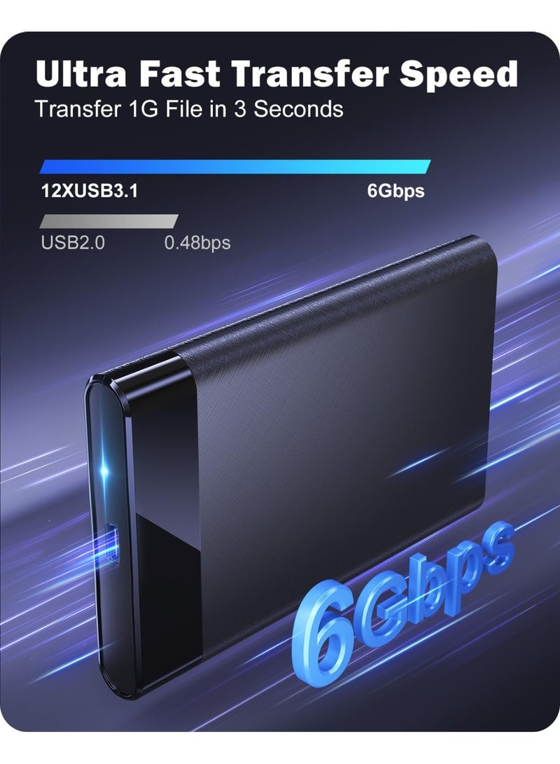 BEST ONE 2.5'' External Hard Drive Enclosure, 6Gbps USB C 3.1 Gen 2 to SATA III Tool-Free External Hard Drive Case for 7mm/9.5mm 2.5 inch SSD HDD with UASP, Compatible with WD Toshiba Samsung PS4 Xbox - Image 3