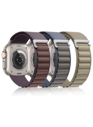 (Pack of 3) Apple Watch Alpine Loop Band for Apple Watch Ultra 1/2 49mm 46mm 45mm 44mm 42mm Nylon Woven Sport Strap Compatible with iWatch Series 10 9 8 7 6 5 4 3 2 1 SE - pzsku/Z3F88C06A69C6DBFDC0DDZ/45/_/1735201717/b3c34d41-f241-4b1d-9582-500f68bdede4