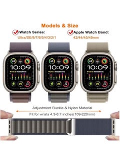 Generic (Pack of 3) Apple Watch Alpine Loop Band for Apple Watch Ultra 1/2 49mm 46mm 45mm 44mm 42mm Nylon Woven Sport Strap Compatible with iWatch Series 10 9 8 7 6 5 4 3 2 1 SE  - Image 3