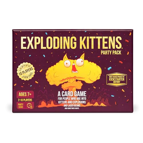 Exploding Kittens Party Pack  210 Players  Ages 7  15 Minutes to Play  Party  Family Card Game for Kids  Adults - Image 1