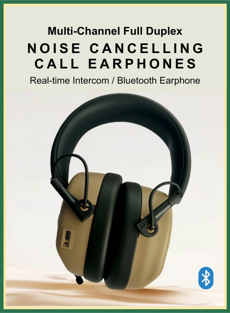 Protection Headphone Intercom tactical headphone Sound insulation Noise Reduction Rechargeable Bluetooth - Image 1
