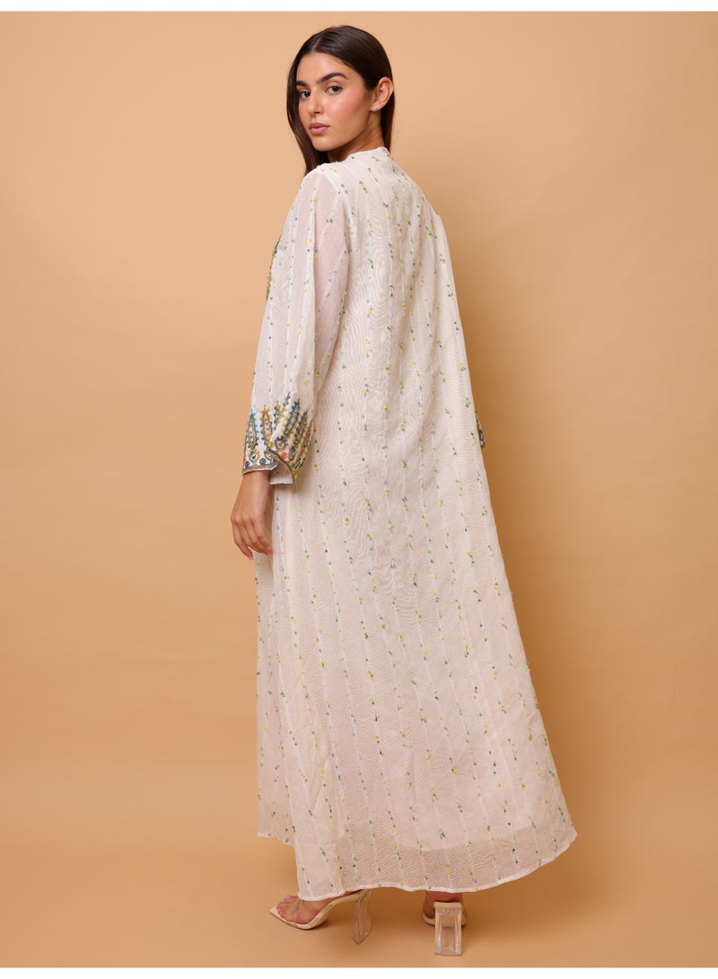 IKKXA Printed Colorful Embroidery Jalabiya - Image 4