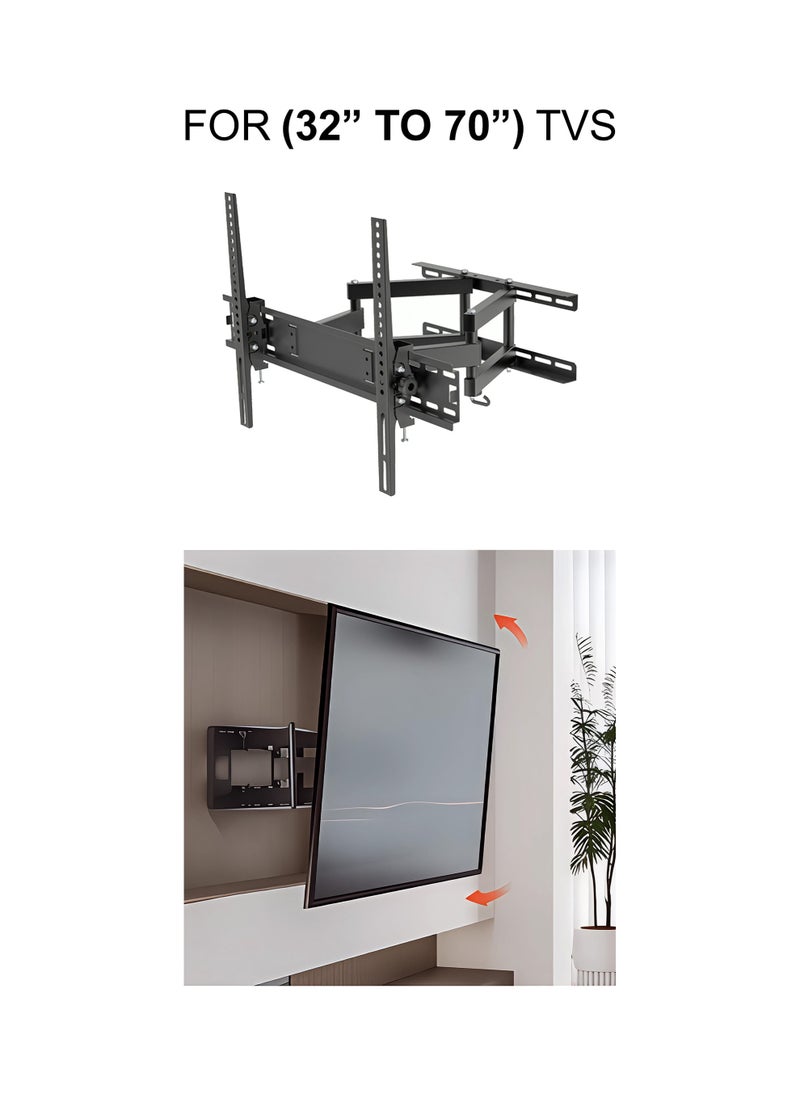 AL DARRA  AL WAQI - Full Motion Wall-mounted TV bracket for large and meduim screen sizes from 32 to 70 inches, fully adjustable model FS-403 PLUS - Fully movable wall-mounted screen holder with tilt and swivel capabilities. - Image 1