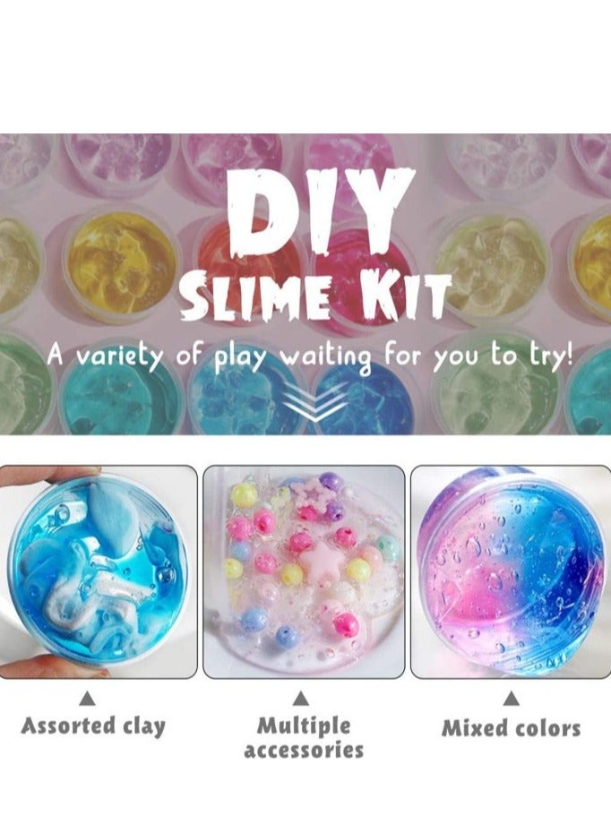 Gigglejoy Slime Making Kit For Girls Boys Diy Toys Gifts For Kids Fluffy Cloud Foam Squish Glitter Slime Making Kits With Unicorn Charms Slime Kits For Girls And Boys - Image 4