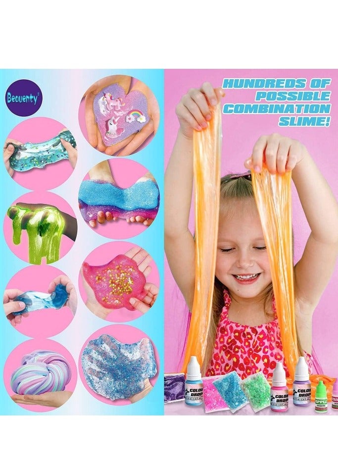 Gigglejoy Slime Making Kit For Girls Boys Diy Toys Gifts For Kids Fluffy Cloud Foam Squish Glitter Slime Making Kits With Unicorn Charms Slime Kits For Girls And Boys - Image 5