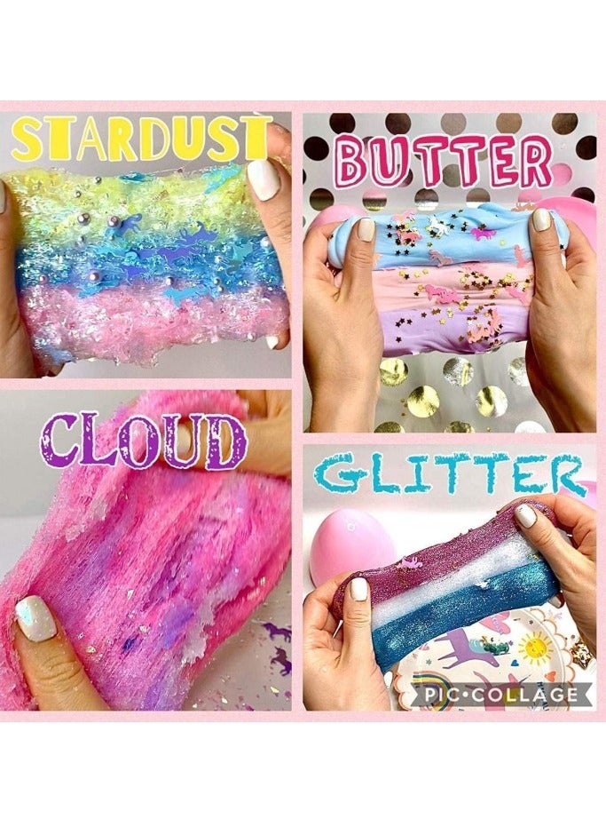 Gigglejoy Slime Making Kit For Girls Boys Diy Toys Gifts For Kids Fluffy Cloud Foam Squish Glitter Slime Making Kits With Unicorn Charms Slime Kits For Girls And Boys - Image 2