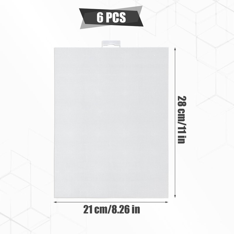 SAVITA 6pcs Plastic Mesh Canvas Sheets, 14 CT Clear for Embroidery Making, Cross Stitch Aida Screen for Crafts DIY Crochet Projects (11x8.2 inch) - Image 2