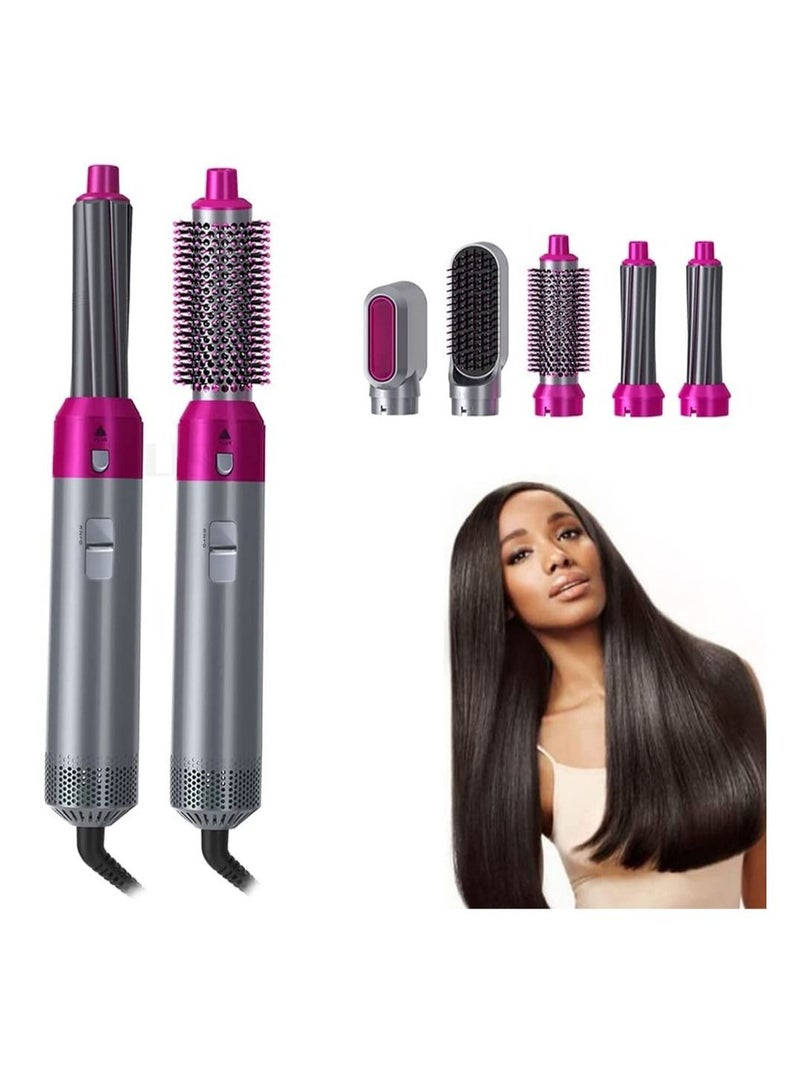 5 in 1 One Step Hair Dryer Styler Grey/Pink - Image 1