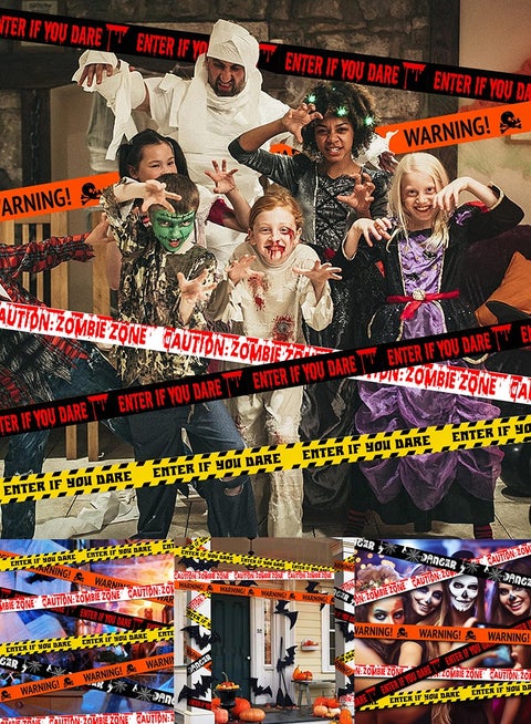 Halloween Decorations, 5PCS Halloween Caution Tape Decoration, 16.4 ft Warning Tape Bundle, Decoration for Halloween Party