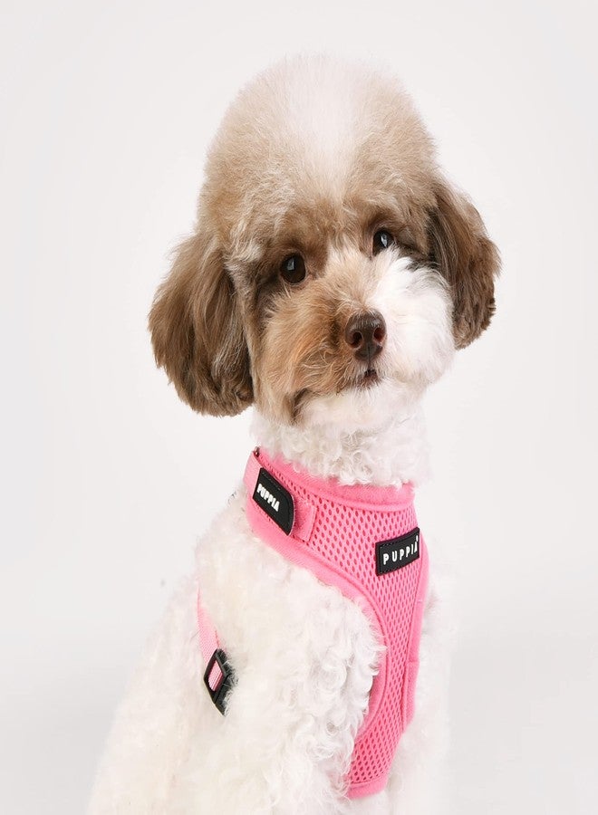 Puppia Soft Superior Dog Harness Air Mesh Over-The-Head All Season No Pull No Choke Walking Training Adjustable Neck & Chest for Small & Medium Dog- Pink - M - Image 4