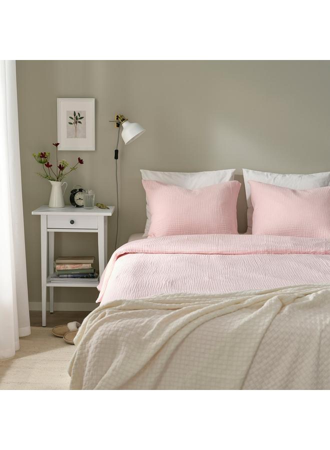 erorex Duvet Cover And 2 Pillowcases, Pale Pink, 240X220/50X80 Cm - Image 3