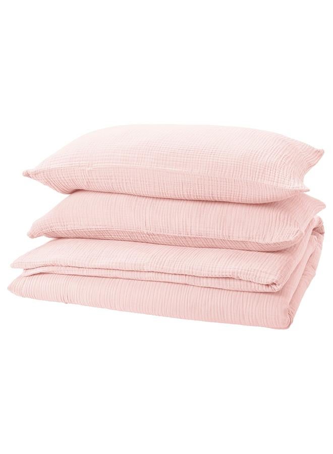 erorex Duvet Cover And 2 Pillowcases, Pale Pink, 240X220/50X80 Cm - Image 1