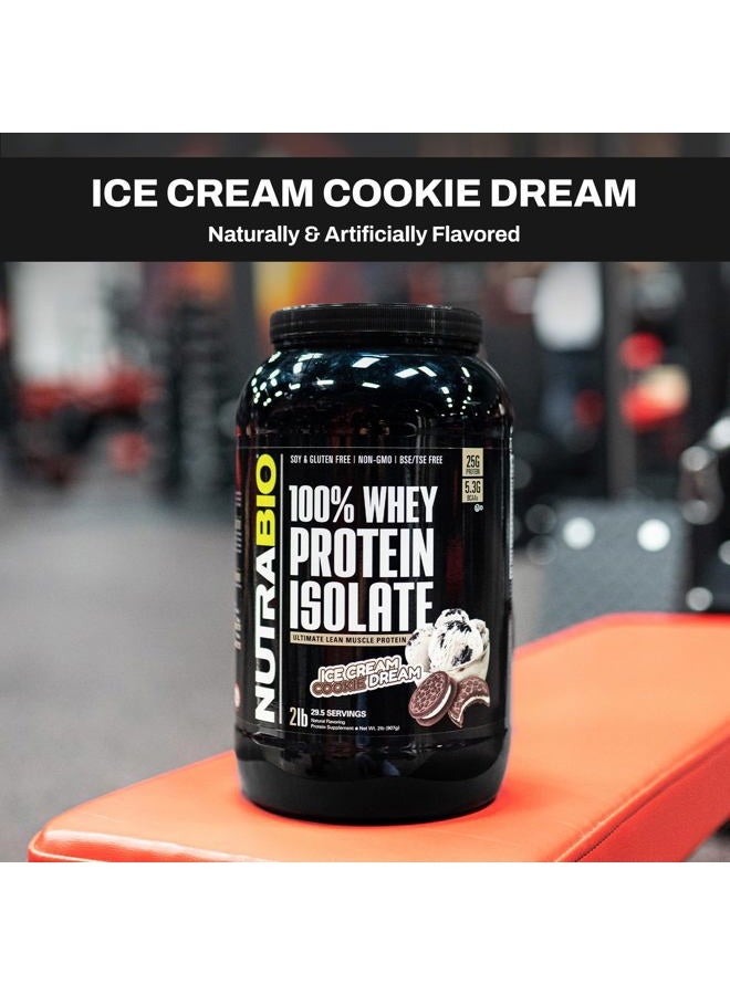 NutraBio Whey Protein Powder Isolate Supplement – 25g of Protein Per Scoop with Complete Amino Acid Profile - Soy and Gluten Free - Zero Fillers and Non-GMO - Ice Cream Cookie Dream - 5 Lbs. - Image 5
