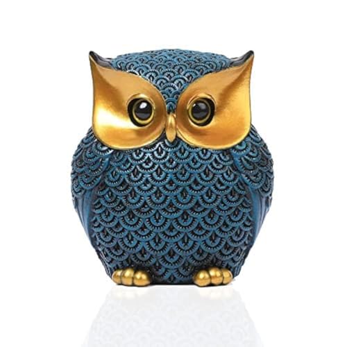 Xtore® Modern Classy Lucky Owl Resin Art Figure Showpiece (Blue), 1 Piece - Image 4