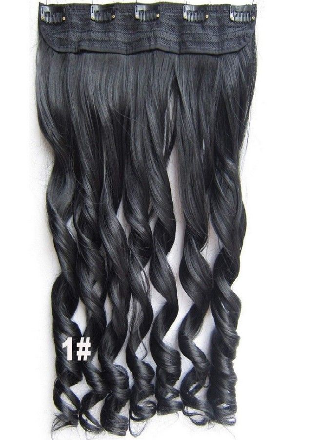 Artifice Super Long 30" 5 Clips Curly/Wavy High Temperature Synthetic Hair Extension … (Natural Black) - Image 4