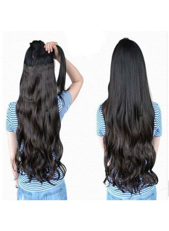 Artifice Super Long 30" 5 Clips Curly/Wavy High Temperature Synthetic Hair Extension … (Natural Black) - Image 2