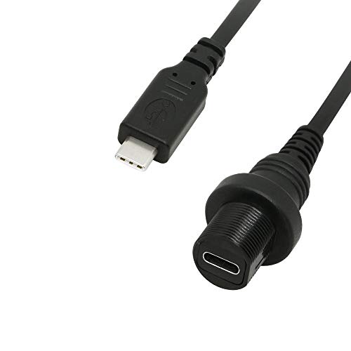 CERRXIAN 30cm USB Type C 2.0 Car Mount Dash Flush Waterproof Extension Cable for Car, Boat, Motorcycle, Truck Dashboard (USB-C) - Image 2