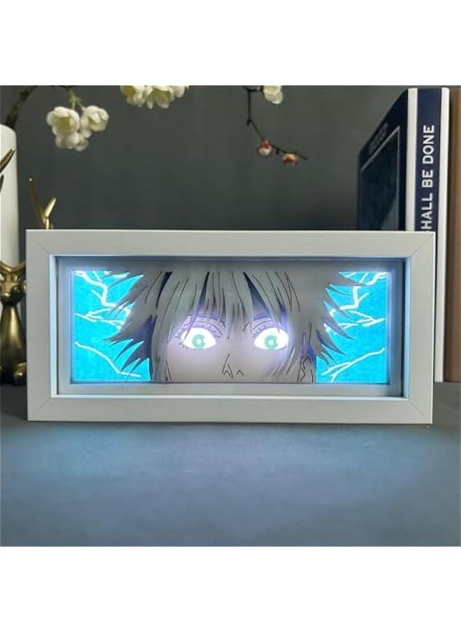 Generic - JJK Paper Cut Light Box Anime Lamp Fushiguro Megumi Paper Carving Lamp 3D Shaodw Box Frame Led Night Lamp 16-Color Changing Night Light for Bedroom Decoration - Image 1