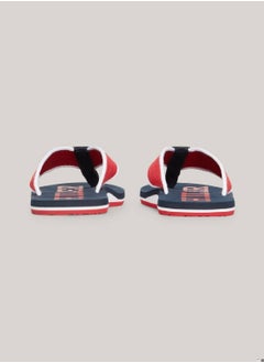 TOMMY HILFIGER Men's Hilfiger Monotype Webbing Strap Flip-Flops -  Polyester webbing upper, Red  - Image 2