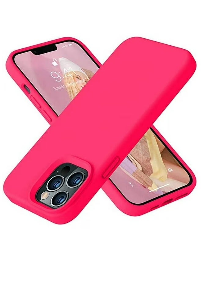 Compatible with Apple iPhone 13 pro  silicon  Cover Designer Back Case Cover with Camera Protection Drop Tested Shock Proof for Boys and Girls (Rose Red) - Image 1