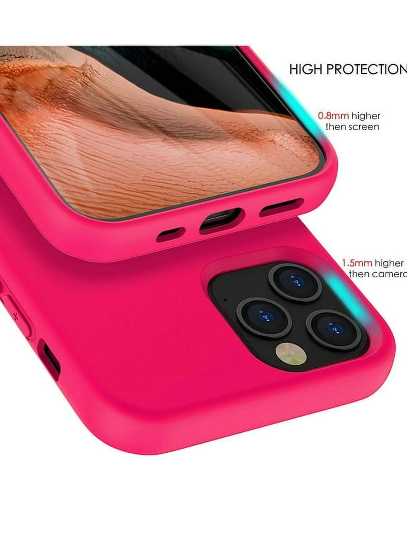 Compatible with Apple iPhone 13 pro  silicon  Cover Designer Back Case Cover with Camera Protection Drop Tested Shock Proof for Boys and Girls (Rose Red) - Image 3