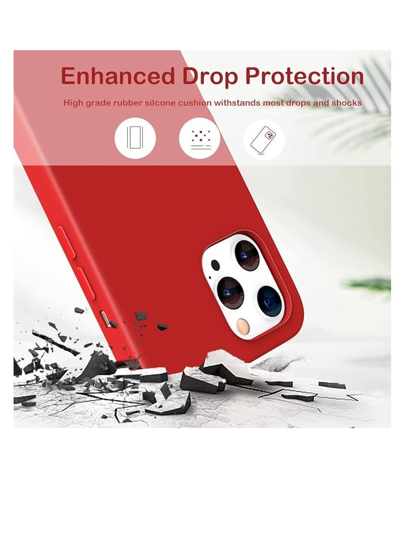 Compatible with Apple iPhone 13 pro  silicon  Cover Designer Back Case Cover with Camera Protection Drop Tested Shock Proof for Boys and Girls (Rose Red) - Image 2
