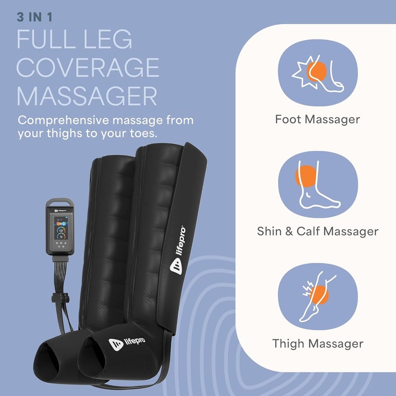 LifePro Air Compression Recovery System with Heat  8Chamber Full Leg Massage for Calf Thigh  Foot  Air Massage Wraps for Relaxation  Wellness  FSAHSA Eligible  Gift for Mom or Dad - Image 3