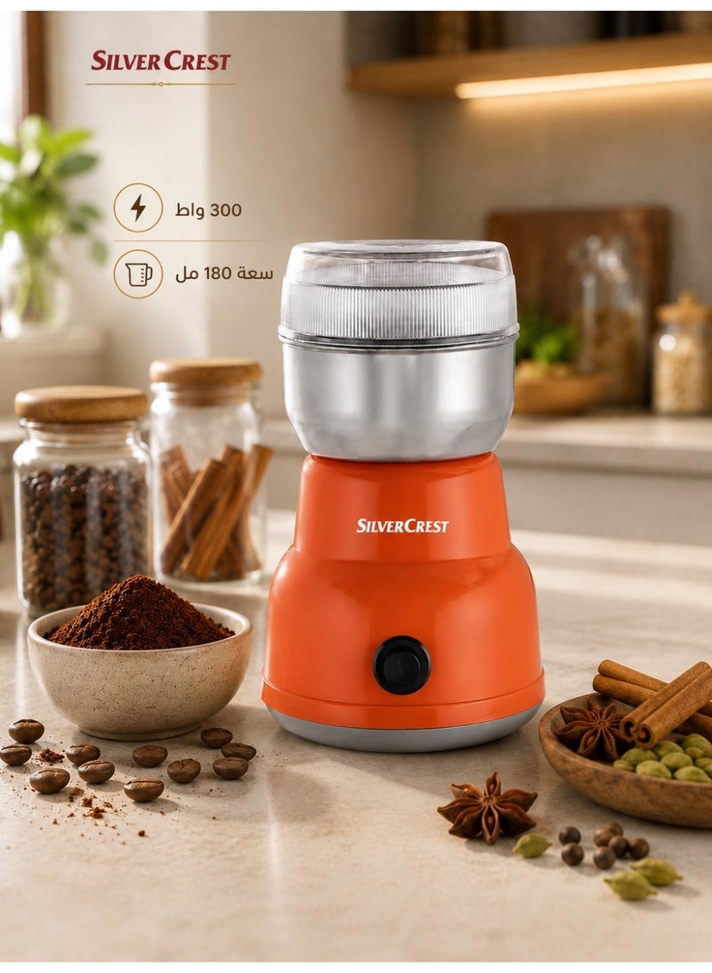 Silver Crest SIL-241 Coffee and Spice Grinder - 300 Watts Stainless Steel Blades Fast and Precise Grinding - Image 1