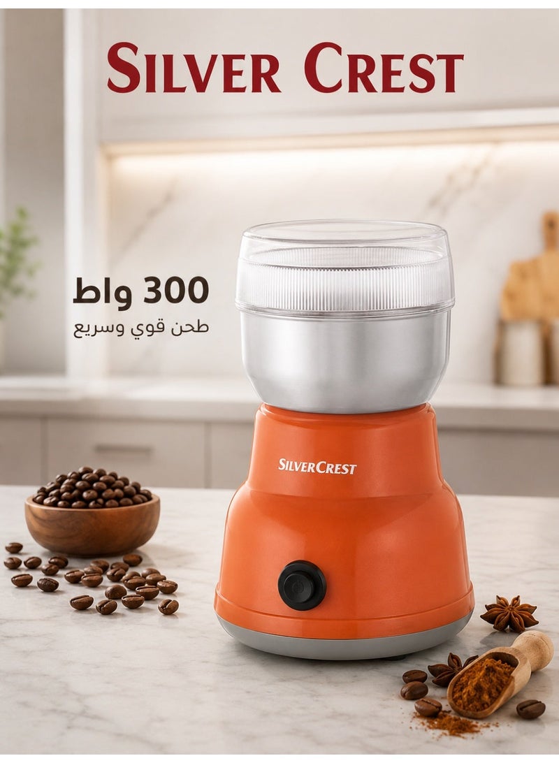 Silver Crest SIL-241 Coffee and Spice Grinder - 300 Watts Stainless Steel Blades Fast and Precise Grinding - Image 2