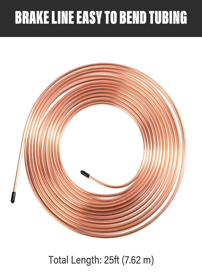 Sujade Yakefly 25 Ft. 3/16 Copper Nickel Brake Line,Rustproof Line Tubing Kit,Flexible Coated Coil With 16 Inverted Flare Fittings For Hydraulic Fuel Transmission (Gold) - Image 4