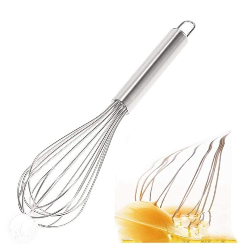 Hanumex Stainless Steel Hand Whisk Egg Frother - French Whip Milk and Egg Beater for Baking and Frothing - Image 3