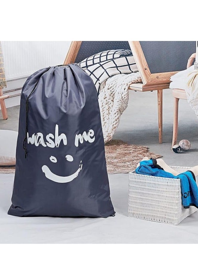 Anmi 2-Pack XL Travel Laundry Bag, Machine Washable Dirty Clothes Organizer, Large Enough to Hold 4 Loads of Laundry, Easy Fit a Laundry Hamper or Basket (Grey+Pink) - Image 3