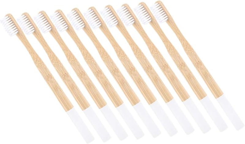 10Pcs Soft White Bristles Toothbrush Set Non Slip Handle Eco Friendly Travel Oral Care - Image 2
