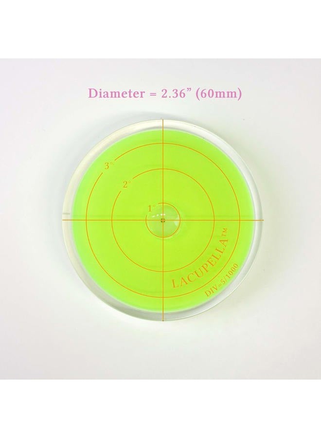 Lacupella Round Bubble Level For Use With Buttercream Acrylic Disk To Achieve Perfectly Level Tiered Cake Design In All Direction - 2.35" (60mm) Diameter - Image 3