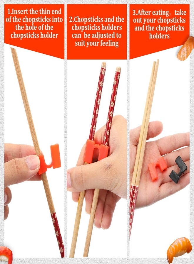 Patelai 5 Pairs Reusable Chopstick Helpers Practice Chinese Chop Stick Training Chopsticks for Many Age, Adult, Beginner, Trainers or Learner(Retro Color) - Image 3