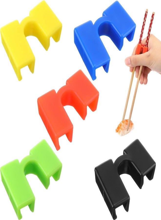 Patelai 5 Pairs Reusable Chopstick Helpers Practice Chinese Chop Stick Training Chopsticks for Many Age, Adult, Beginner, Trainers or Learner(Retro Color) - Image 1
