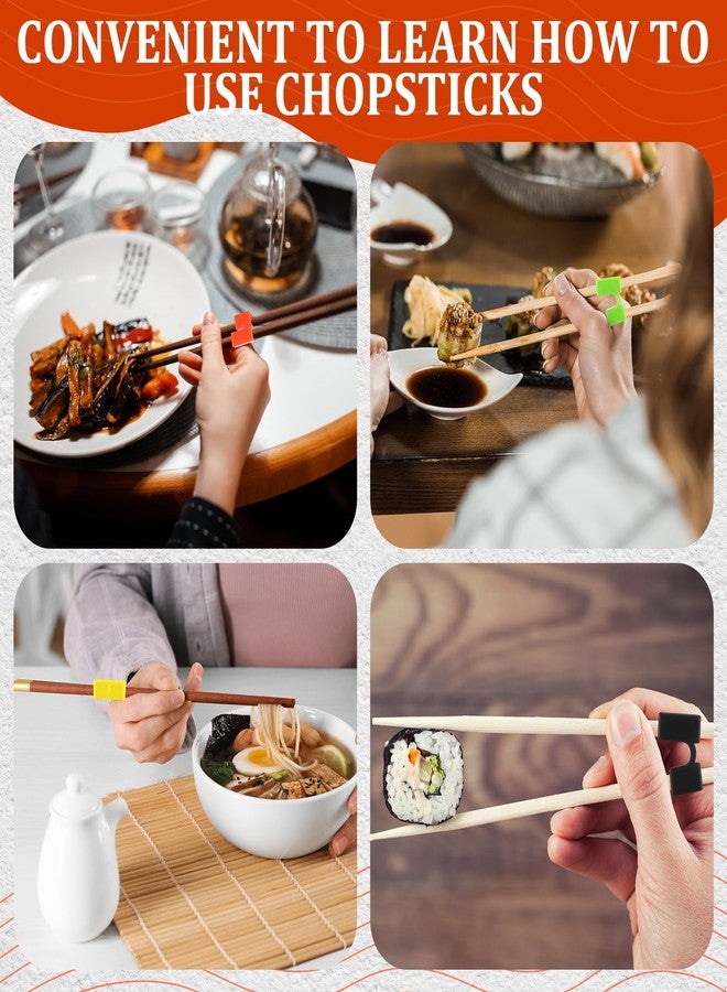 Patelai 5 Pairs Reusable Chopstick Helpers Practice Chinese Chop Stick Training Chopsticks for Many Age, Adult, Beginner, Trainers or Learner(Retro Color) - Image 5