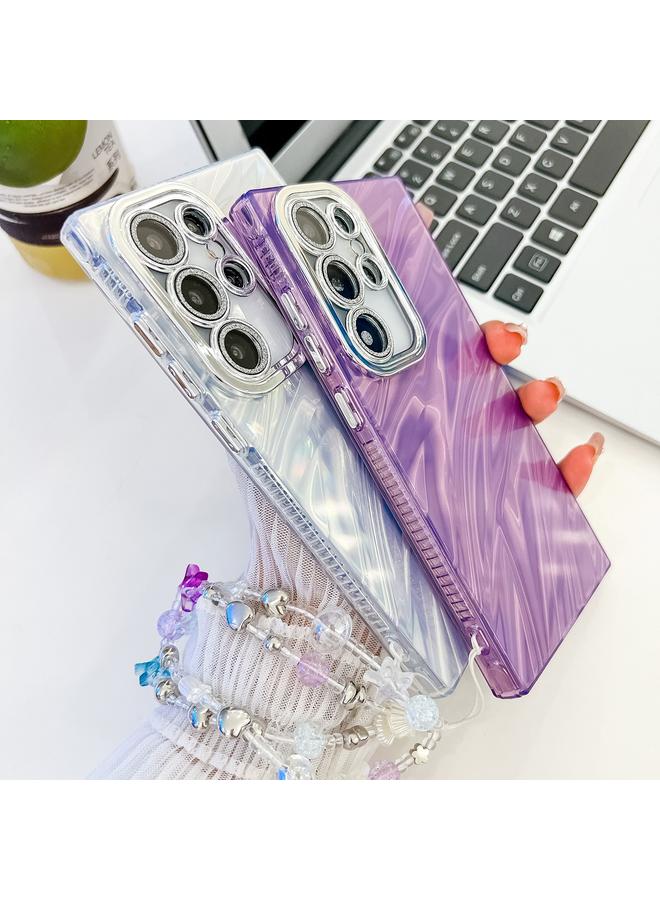 S-TOP Case For Samsung Galaxy S25 Ultra 5G Plating Glitter Texture Chain Wristband TPU Phone Case with Lens Film - Image 4