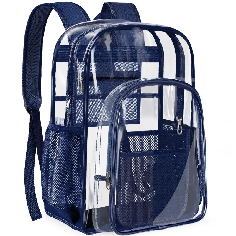 PAMANO Clear Backpack Transparent Heavy Duty School PVC Bookbag See Through Bag Boys and Girls for College Work Travel Security - Image 2