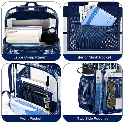 PAMANO Clear Backpack Transparent Heavy Duty School PVC Bookbag See Through Bag Boys and Girls for College Work Travel Security - Image 3